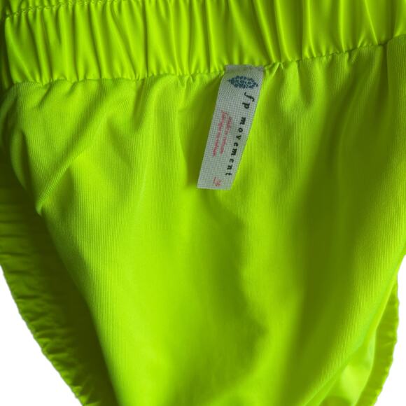 FP Movement The Way Home Shorts Neon Yellow Large Lined Active Running Gym - Picture 6 of 13